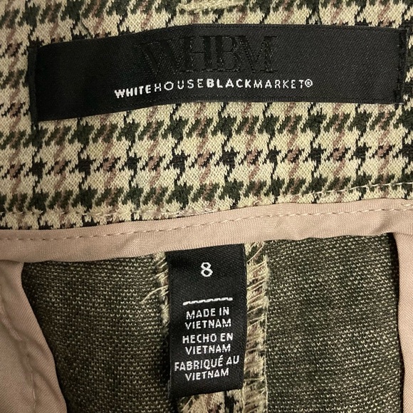 WHBM Elle Slim Ankle Pants Women’s Size 8 Houndstooth Comfort Stretch Career Tan - Picture 10 of 12